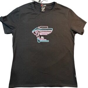 VTG Versace Sport Womens Black Neon Medusa Graphic T-Shirt Size XXL NWOT